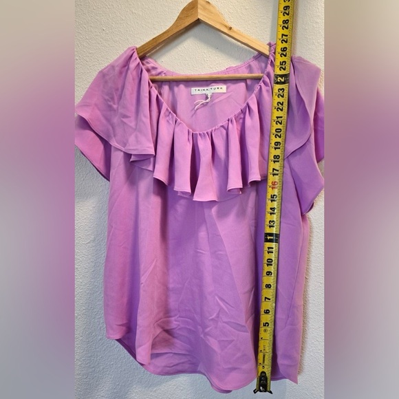 Trina Turk V-neck fringe women’s blouse - Picture 5 of 6